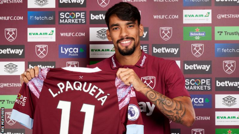 West Hammers confirmed to sign Lucas Paqueta with a club record fee.