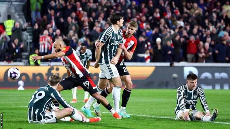 Kristoffer Ajer scored in the ninth minute of injury time as Brentford snatched a dramatic draw against Manchester United in a thrilling finish at the Gtech Community Stadium