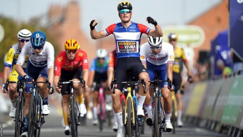 Olav Kooij has scripted a record of winning a fourth consecutive stage at the Tour of Britain.