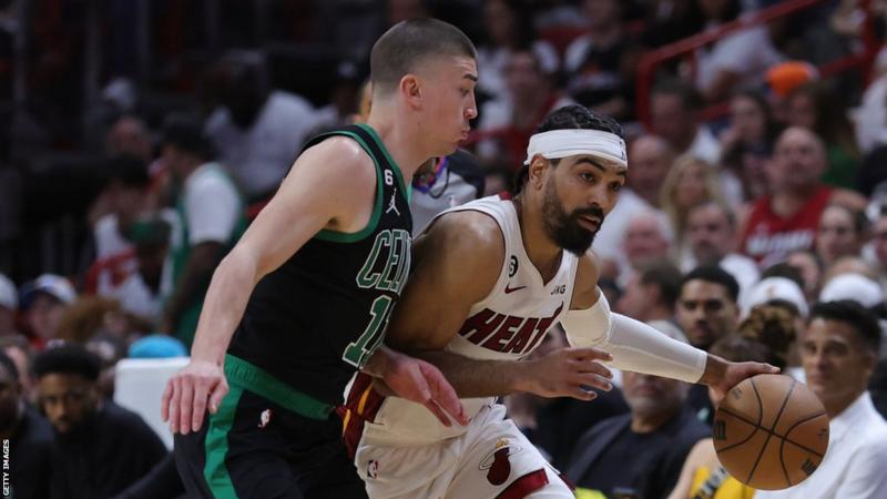 Miami Heat stepped an inch closer to the NBA play-off finals cruising past Boston Celtics in a thrilling encounter.