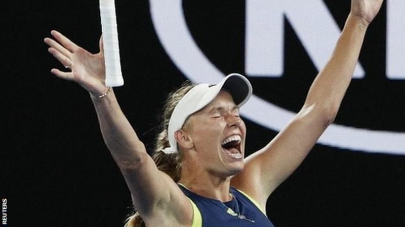 Caroline Wozniacki beats Simona Halep to win first Grand Slam title (bbc.com)