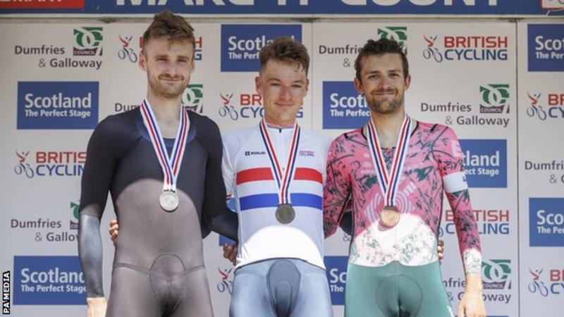 Ethan Hayter ends up at first place in British time trial title.