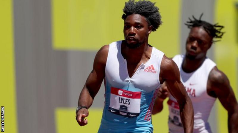 World champion Noah Lyles beats Knighton in 200m final in US Athletics Championships.