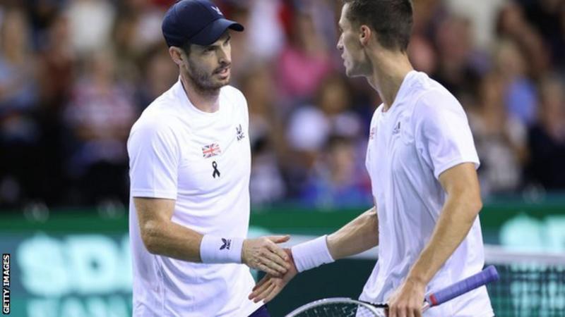 Andy Murray and Joe Salisbury faced defeat against United States in their Davis Cup group opener.