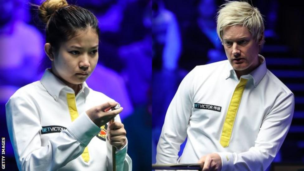 Mixed doubles snooker Nutcharut Wongharuthai & Neil Robertson win