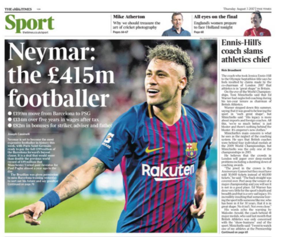 Times back page on Thursday