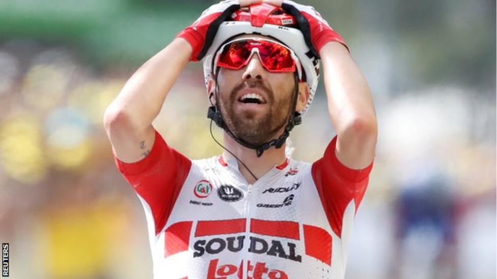 Tour de France: Geraint Thomas survives crash to finish in peloton ...