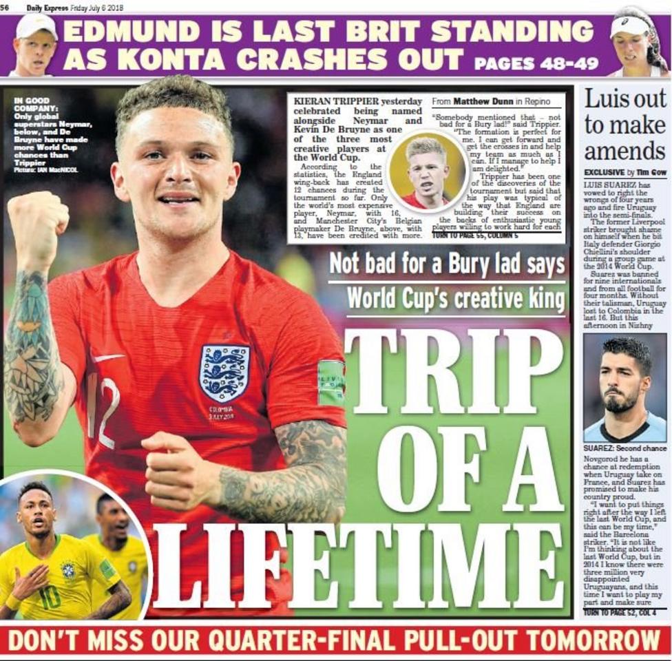 Express back page on Friday