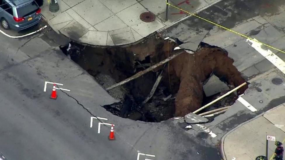 Huge sinkhole opens up in New York