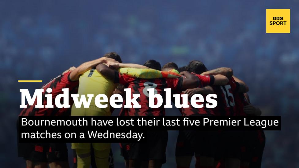 Bournemouth have lost their last five Premier League matches on a Wednesday