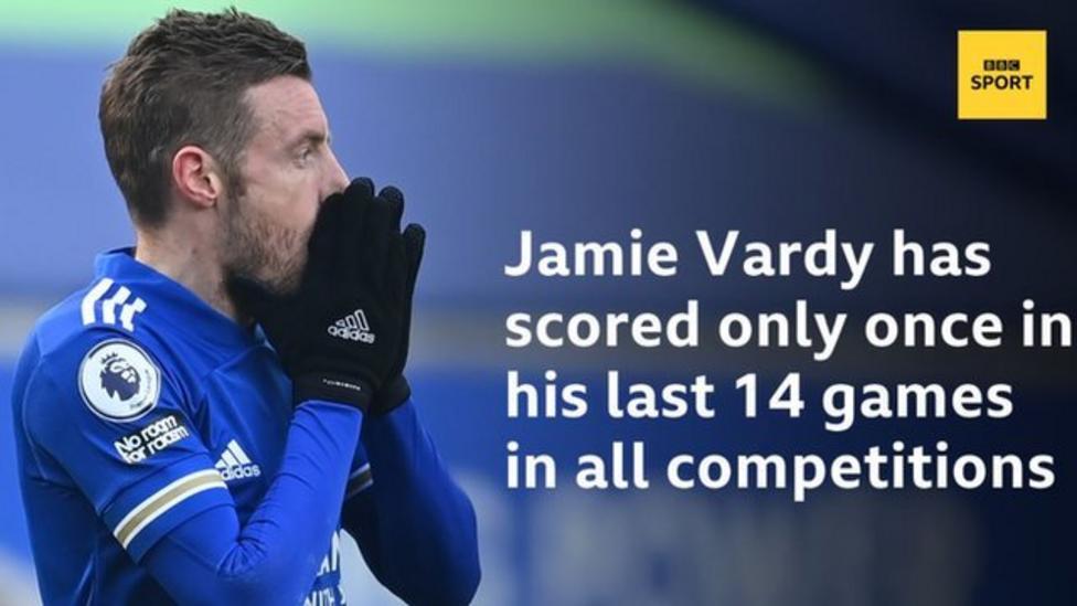 Jamie Vardy has scored only once in his last 14 games in all competitions