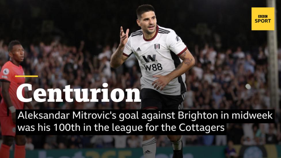 Aleksandar Mitrovic's goal in midweek goal against Brighton was his 100th league goal for the Cottagers