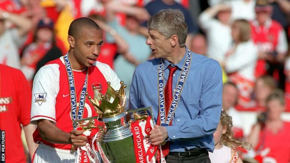 Thierry Henry and Arsene Wenger