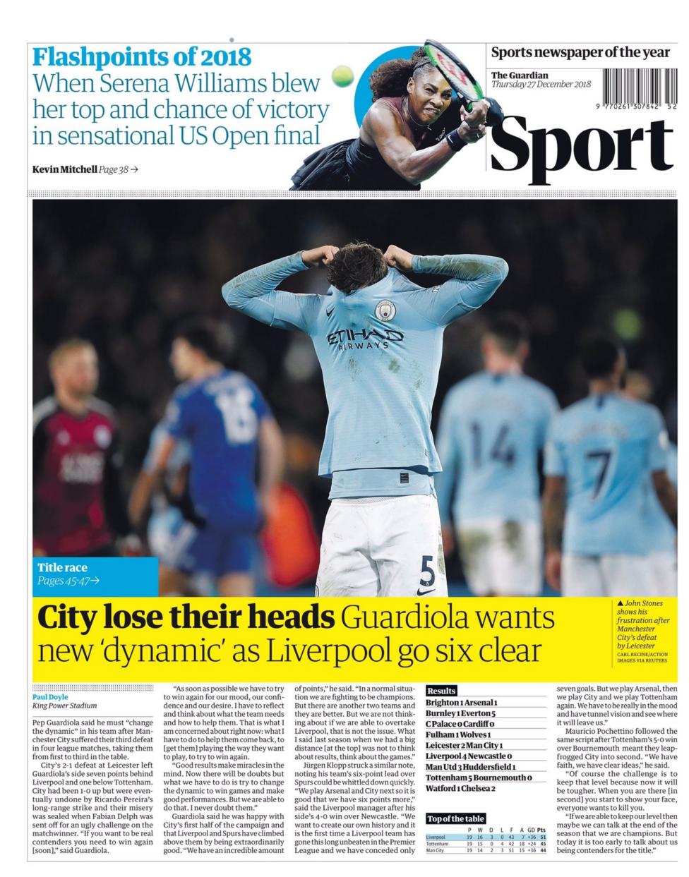 Thursday's back pages BBC Sport