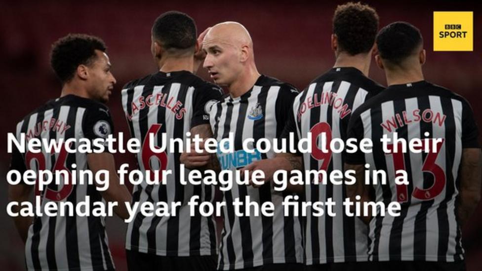 Newcastle United could lose their opening four league matches of a calendar year for the first time in their history