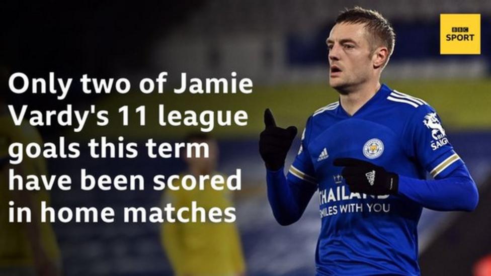 Only two of Jamie Vardy's 11 league goals this term have been scored in home matches