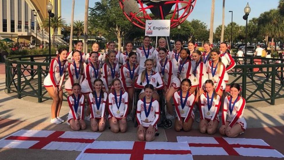 England's junior cheerleaders win gold at World Championships BBC Sport