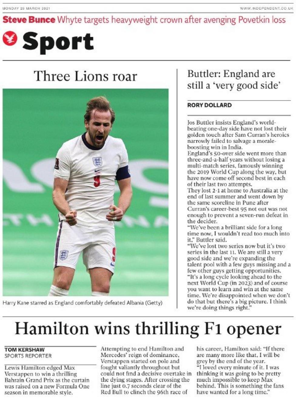 Monday S Papers Bbc Sport
