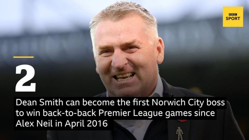 Norwich City head coach Dean smith ahead of the Premier League game against Southampton in November