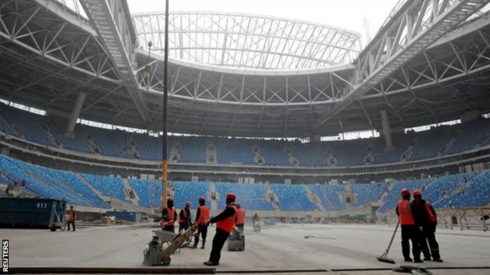 World Cup 2018 Russian Stadium S Shaking Pitch Concerns Fifa Bbc Sport