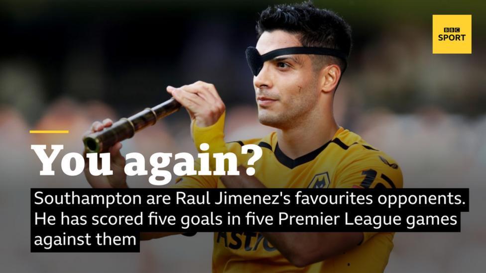 Southampton are Raul Jimenez's favourite opponents - he's scored five goals in five games against them