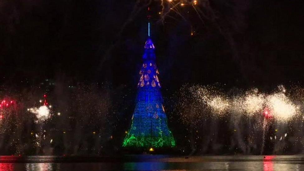 Floating Christmas tree in Rio