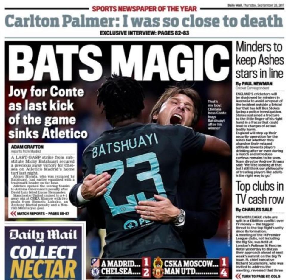 Newspaper backpages BBC Sport