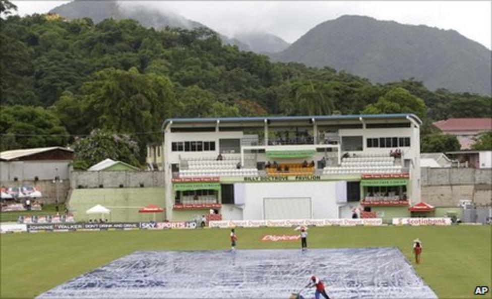 West Indies and India halted by rain in Dominica Test  BBC Sport