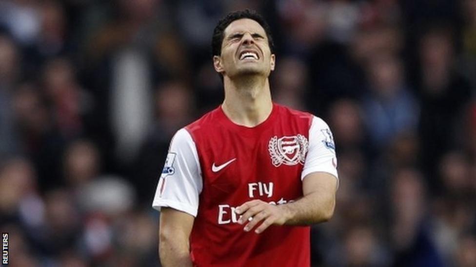 Mikel Arteta to miss end of Arsenal season through injury - BBC Sport