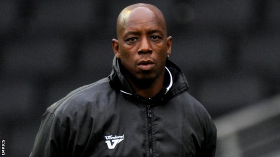 Mk Dons Coach Ian Wright Shows Players His Goals Compilation Bbc Sport