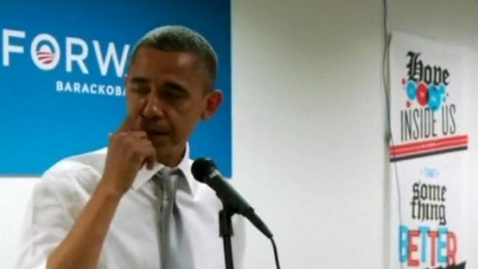 President Obama cries during speech