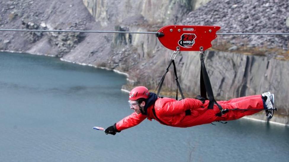 Milelong zip wire opens in Wales CBBC Newsround
