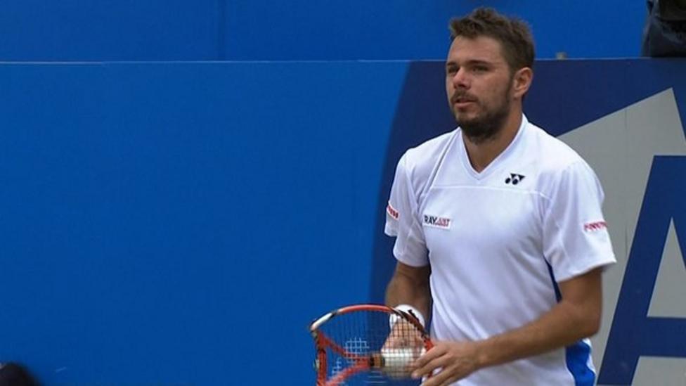 Queen S 2014 Wawrinka Smashes Racquet In Frustration Bbc Sport