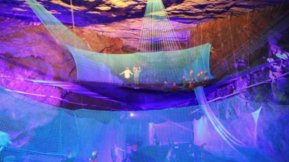 Underground trampoline opens in an old Welsh mine CBBC Newsround
