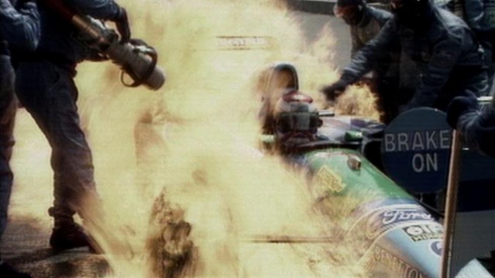 Jos Verstappen S 1994 German Grand Prix Pit Stop Fire Bbc Sport