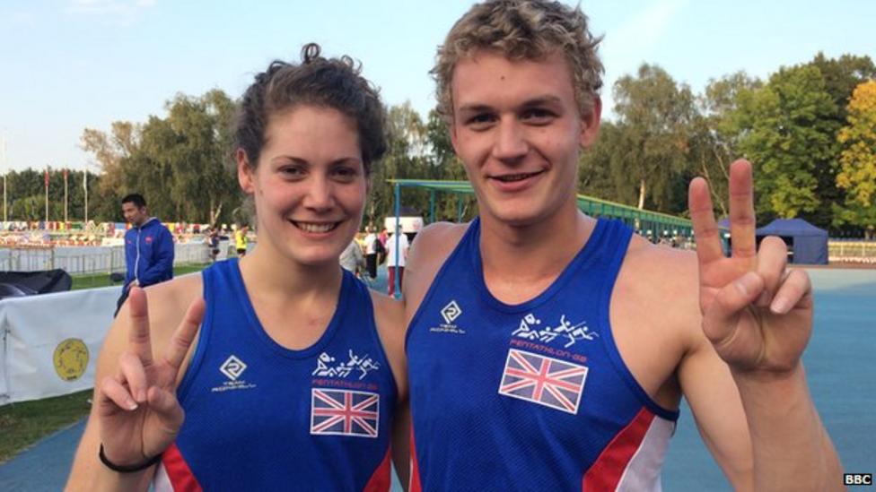 Modern Pentathlon: Kate French and Joe Evans win team silver - BBC Sport