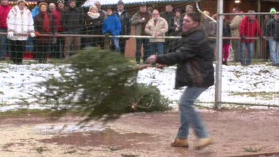 Christmas Tree Throwing World Championships CBBC Newsround