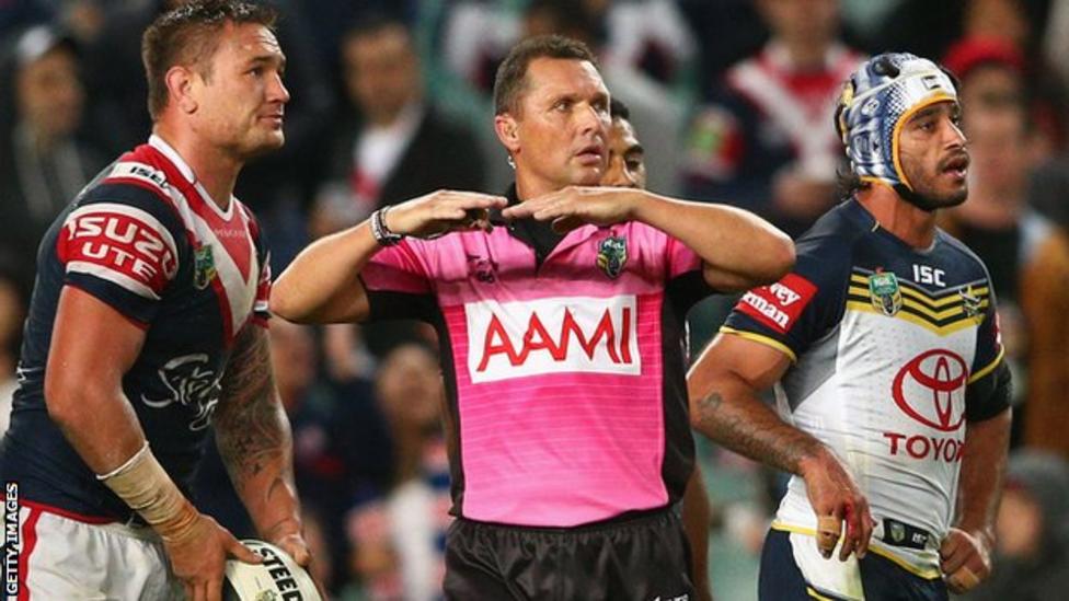 Nrl Referees Scrap Pink Shirts In A Bid To Increase Their Authority Bbc Sport 