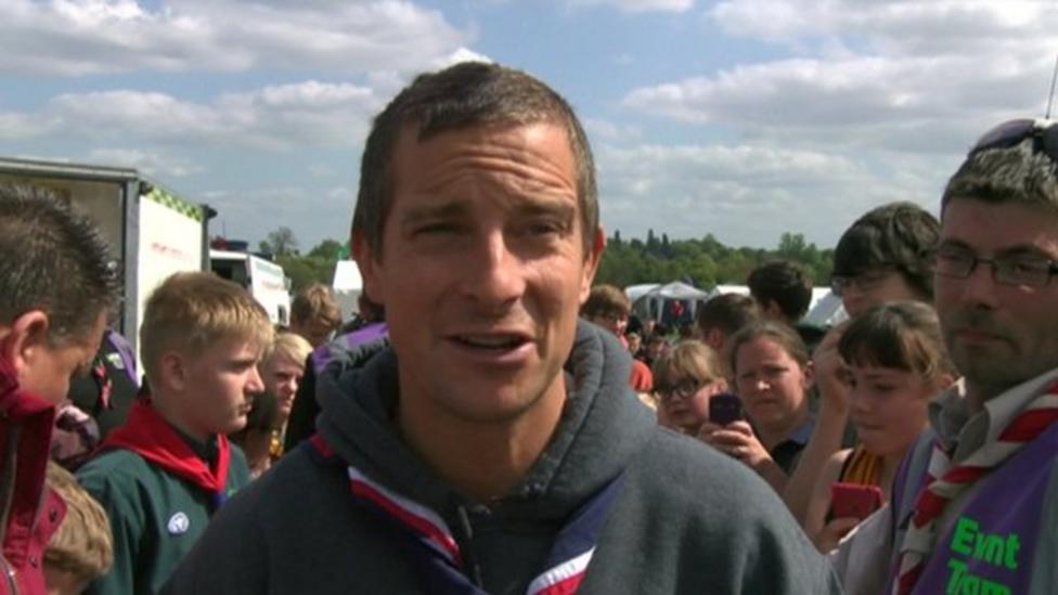 Bear Grylls visit delights scouts