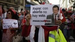 Protesta de opositores al aborto