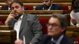 Oriol Junqueras y Artur Mas en el parlamento catalán