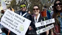 Manifestación pro legalización de la marihuana en Chile