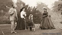 Jugando croquet en la época victoriana
