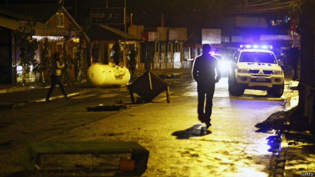 Una calle de Concón en la región de Valparaíso