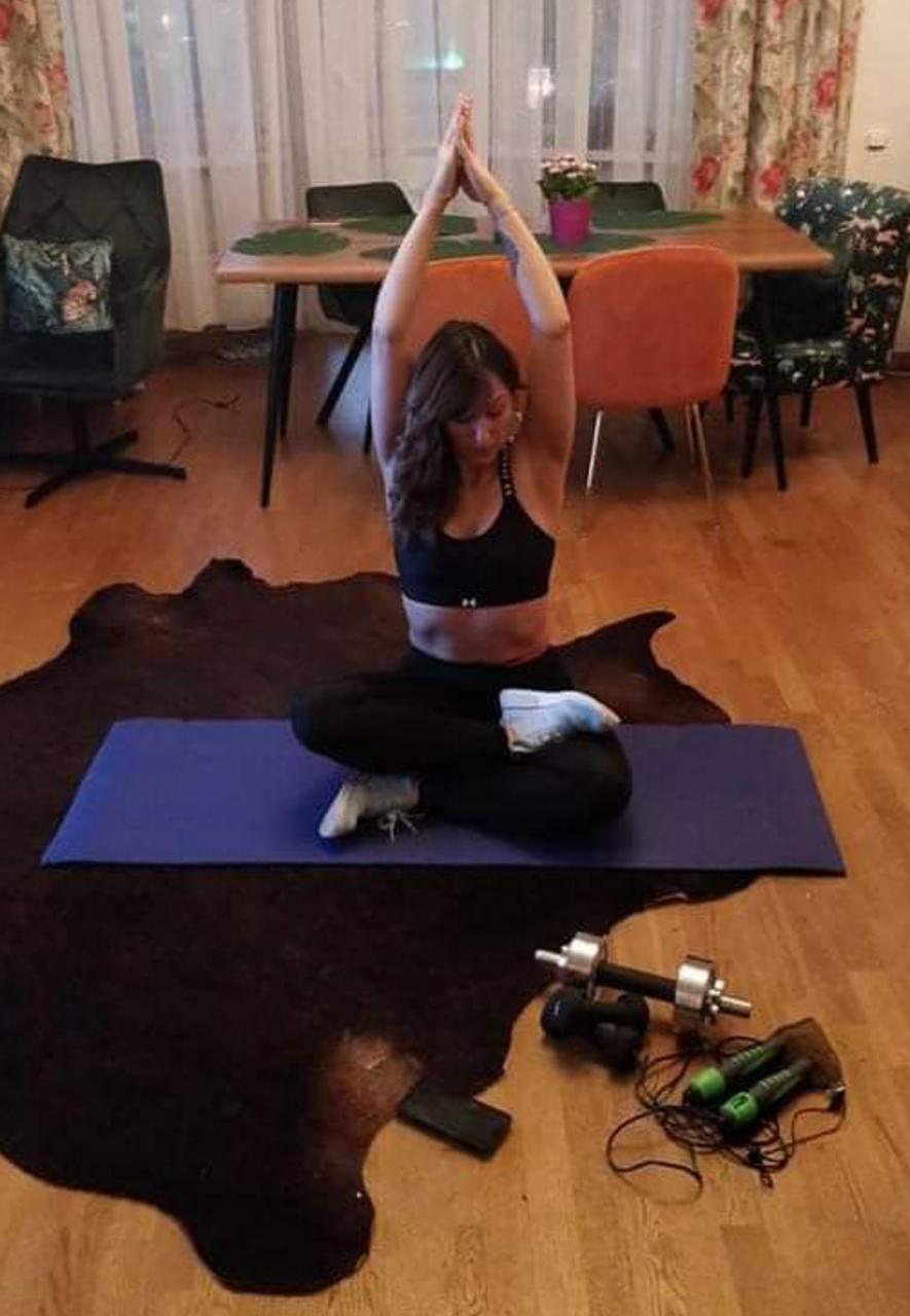 Diana Zukova prioritises fitness, switching between yoga, running and virtual workout classes (Credit: Diana Zukova)