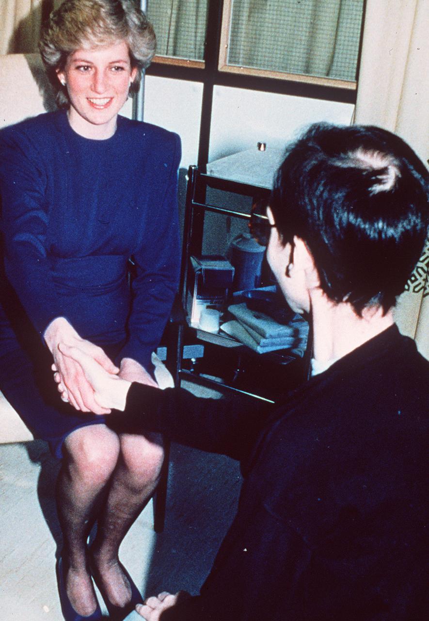 When the late Princess of Wales took the hand of an HIV patient in hospital it helped to dispel some of the stigma surrounding the disease (Credit: Getty Images)