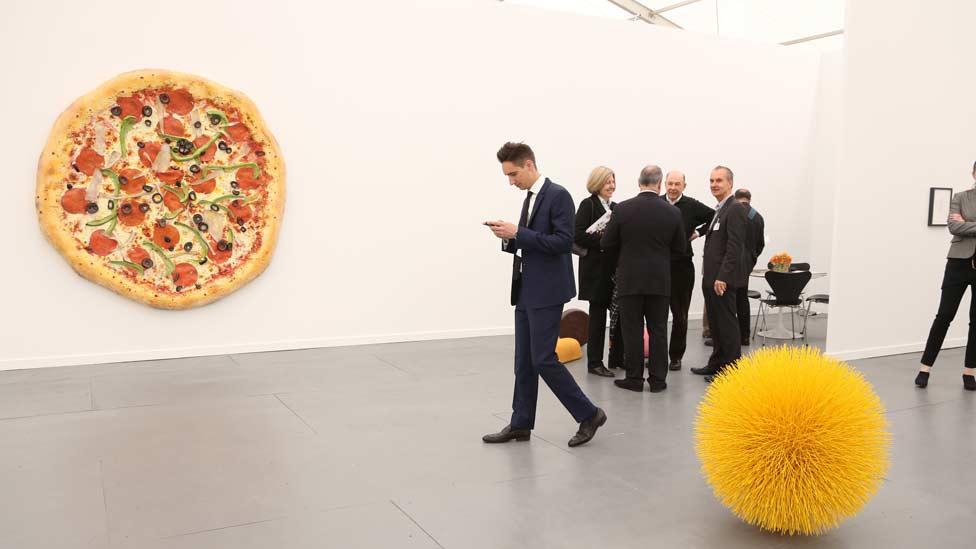 Tom Friedman’s giant plaster pizza, Untitled (Pizza), 2013, was sold by Luhring Augustine for $270,000. (Zuma/Rex Features) Tom Friedman’s giant plaster pizza, Untitled (Pizza), 2013, was sold by Luhring Augustine for $270,000. (Zuma/Rex Features)