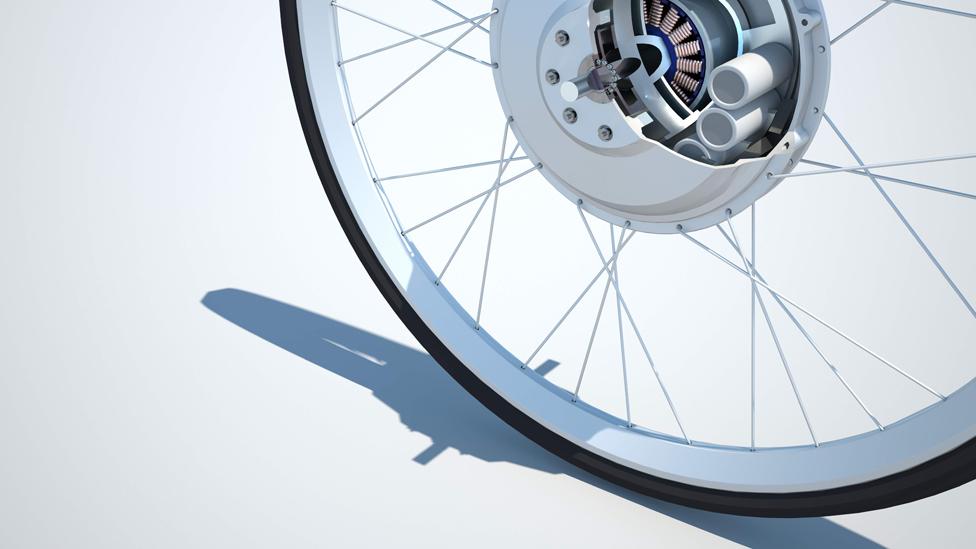 The Greenwheel turns any pedal-powered cycle into an electric one by fitting a special electric motor wheel. The bike is recharged through pedalling or the mains. (Copyright: MIT) The Greenwheel turns any pedal-powered cycle into an electric one by fitting a special electric motor wheel. The bike is recharged through pedalling or the mains. (Copyright: MIT)