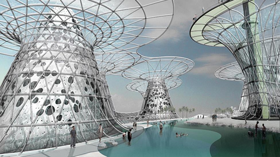 US architect Phu Hoang’s design for the Middle East’s Dead Sea is a series of artificial islands to capture water otherwise be lost by evaporation. (Copyright: MODU) US architect Phu Hoang’s design for the Middle East’s Dead Sea is a series of artificial islands to capture water otherwise be lost by evaporation. (Copyright: MODU)