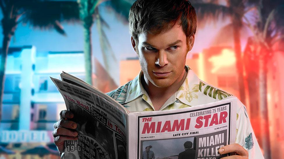 Dexter (played by Michael C Hall) is a police forensic analyst who is also a serial killer – but with a moral core. (Photo: Columbia) Dexter (played by Michael C Hall) is a police forensic analyst who is also a serial killer – but with a moral core. (Photo: Columbia)